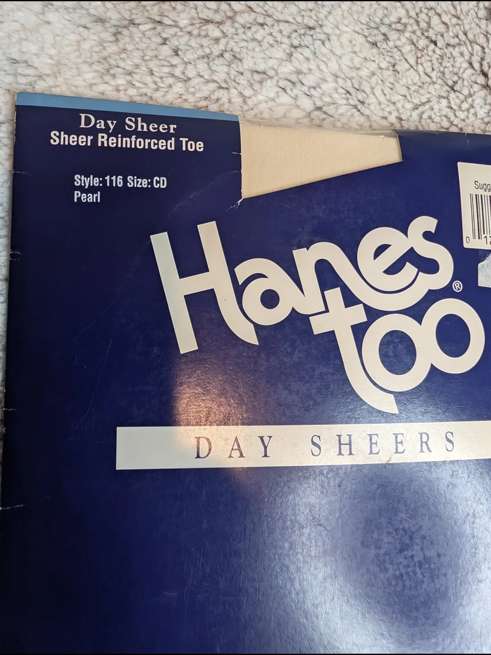 ​Vintage Hanes Too Day Sheers Pantyhose Size CD Pearl Sheer Reinforced Toe NIP